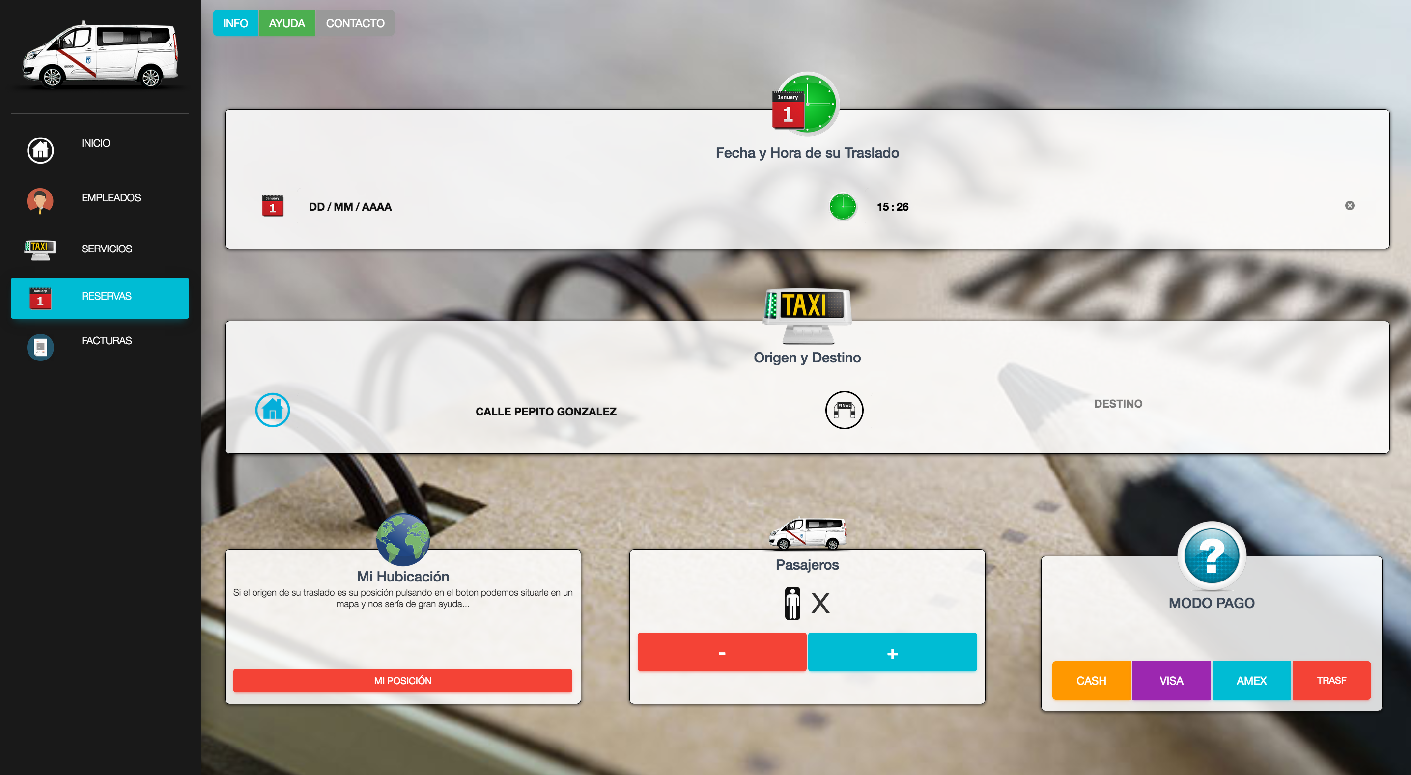 Imagen de la nueva web App para empresas sirve para gestionar todos los servicios de taxi de las empresas y sus empleados
